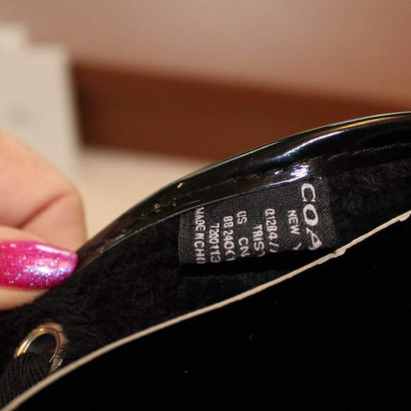 Coach Rubber Rain Boots, Size 8M, Black NWOT Never Worn - Picture 6 of 8